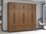 Roupeiro Armario Guarda Roupa 2.37 m 12 Portas 120 Ornare Woods Artes Industriais